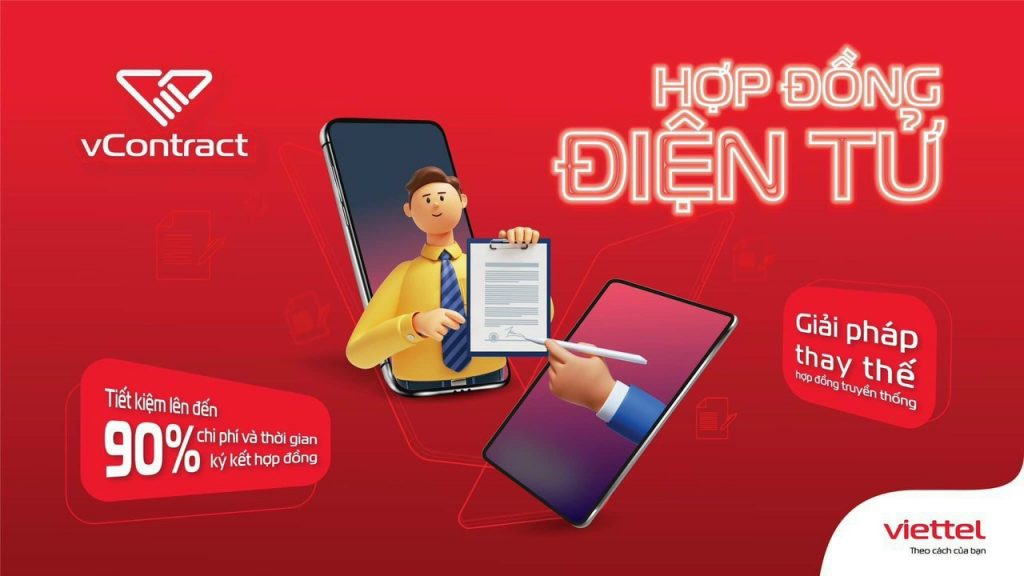 Banner hợp đồng điện tử vContract Viettel: ký hợp đồng trên điện thoại
